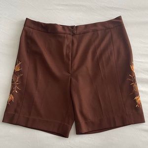 Vintage 70's Merchita brown shorts with embroidered details